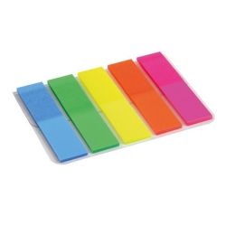 Стікер-закладка Axent Plastic bookmarks 5х12х50mm, 125шт, rectangles, neon colors (2440-01-А)
