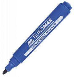 Маркер BUROMAX Permanent "JOBMAX", round tip, blue (BM.8700-02) - Картинка 2