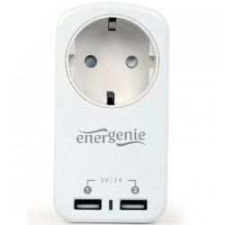   2 USB  2.1A,    EnerGenie EG-ACU2-01-W -  2