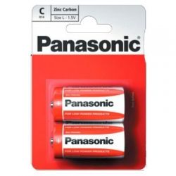 Panasonic Батарейка RED ZINK вугільно-цинкова C(R14) блістер, 2 шт. R14REL/2BPR, Показати докладніше