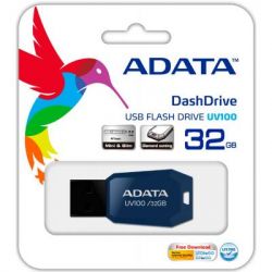 USB флеш накопитель ADATA 32GB DashDrive UV100 Blue USB 2.0 (AUV100-32G-RBL) - Картинка 4