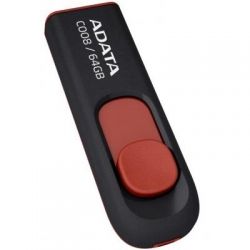 USB флеш накопичувач ADATA 64GB C008 Black+Red USB 2.0 (AC008-64G-RKD) - Картинка 2