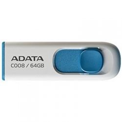 USB   A-DATA 64GB C008 White+Blue USB 2.0 (AC008-64G-RWE)