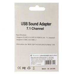   USB 2.0, 7.1, Dynamode C-Media 108 Silver, 90 , EAX2.0 / A3D1.0,   (USB-SOUND7-ALU) (Bulk) -  6