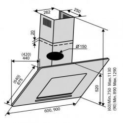 Вытяжка VENTOLUX MIRROR 60 BK (800) TC - Картинка 2