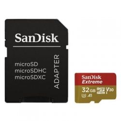   SANDISK 32GB microSDHC V30 A1 UHS-I U3 4K Extreme (SDSQXAF-032G-GN6MA)