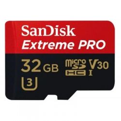   SANDISK 32GB microSD class 10 V30 A1 UHS-I U3 4K Extreme Pro (SDSQXCG-032G-GN6MA) -  2