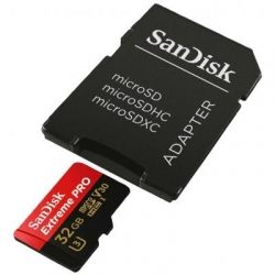   SANDISK 32GB microSD class 10 V30 A1 UHS-I U3 4K Extreme Pro (SDSQXCG-032G-GN6MA) -  4