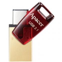 USB   Apacer 32GB AH180 Red Type-C Dual USB 3.1 (AP32GAH180R-1) -  4
