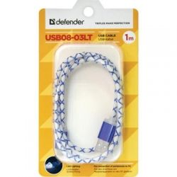   Defender USB08-03LT USB - Micro USB, BlueLED backlight, 1m (87555) -  3