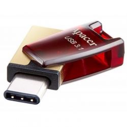 USB   Apacer 64GB AH180 Red Type-C Dual USB 3.1 (AP64GAH180R-1) -  3