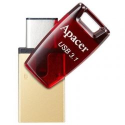 USB   Apacer 64GB AH180 Red Type-C Dual USB 3.1 (AP64GAH180R-1) -  4