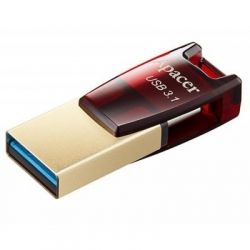 USB   Apacer 64GB AH180 Red Type-C Dual USB 3.1 (AP64GAH180R-1) -  1