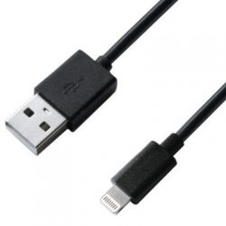   USB 2.0 AM to Lightning 1.0m Cu, 2.1, Black Grand-X (PL01B)