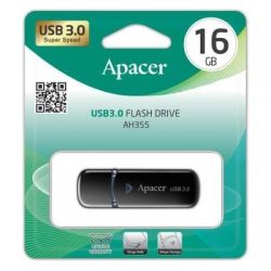 USB   Apacer 16GB AH355 Black USB 3.0 (AP16GAH355B-1) -  4