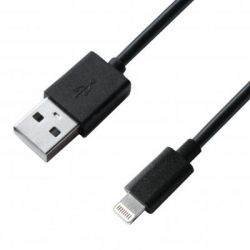   Grand-X 1*USB, 2,1A, Black, + cable USB -> Lightning, Cu, 2.1, 1m (CH03LTB) -  5