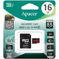   Apacer 16GB microSDHC Class10 UHS-I (AP16GMCSH10U5-R) -  3