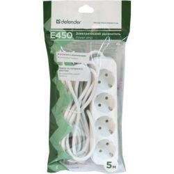 Сетевой удлинитель Defender E450 5.0 m 4 роз white (99227) - Картинка 4