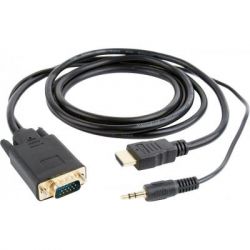  HDMI (M) - VGA (M), Cablexpert, Black, 3 ,     (A-HDMI-VGA-03-10) -  1