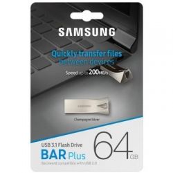 USB   Samsung 64GB Bar Plus Silver USB 3.1 (MUF-64BE3/APC) -  7