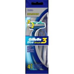 Бритва Gillette Blue Simple3 одноразовая 4 шт (7702018429622)
