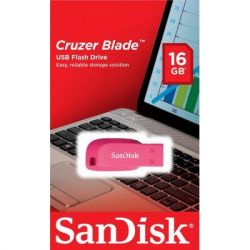 USB Flash Drive 16Gb SanDisk Cruzer Blade, Pink (SDCZ50C-016G-B35PE) -  2