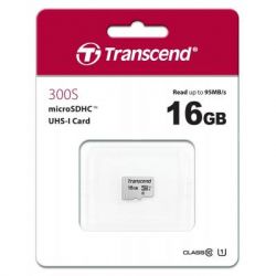  Transcend 16GB microSDHC class 10 UHS-I U1 (TS16GUSD300S) -  2