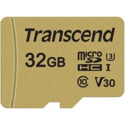   Transcend 32GB microSDHC class 10 UHS-I U3 V30 (TS32GUSD500S)