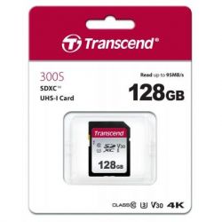   Transcend 128GB SDXC class 10 UHS-I U3 V30 (TS128GSDC300S) -  2