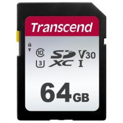   Transcend 64GB SDXC class 10 UHS-I U3 V30 (TS64GSDC300S) -  1