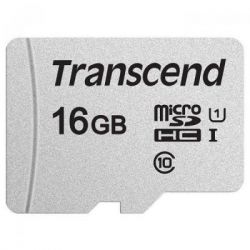   Transcend 16GB microSDHC class 10 UHS-I U1 (TS16GUSD300S-A) -  2