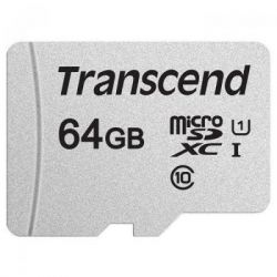   Transcend 64GB microSDXC class 10 UHS-I U1 (TS64GUSD300S-A) -  2