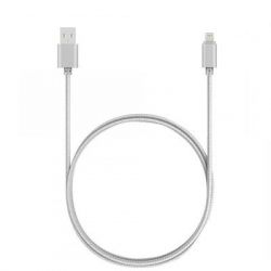   USB 2.0 AM to Lightning 1m nylon silver Vinga (VCPDCLNB1S) -  1