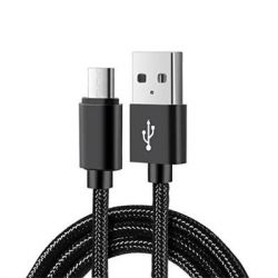   USB 2.0 AM to Micro 5P 1m nylon black Vinga (VCPDCMNB1BK) -  1