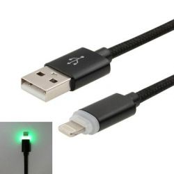  USB 2.0 AM to Lightning 1m LED black Vinga (VCPDCLLED1BK) -  1