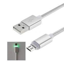   USB 2.0 AM to Micro 5P 1m LED silver Vinga (VCPDCMLED1S)