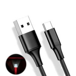   USB 2.0 AM to Type-C 1m LED black Vinga (VCPDCTCLED1BK) -  1