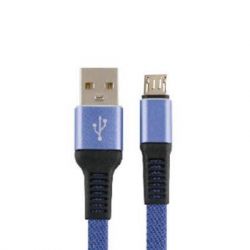   USB 2.0 AM to Micro 5P 1m flat nylon blue Vinga (VCPDCMFNB1B) -  1