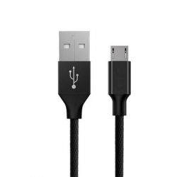   USB 2.0 AM to Micro 5P nylon 1m black Vinga (VCPDCMBN21BK)