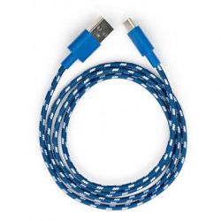   USB 2.0 AM to Type-C 2color nylon 1m blue Vinga (VCPDCTCNB31B)