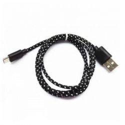   USB 2.0 AM to Micro 5P 2color nylon 1m black Vinga (VCPDCMBN31BK)
