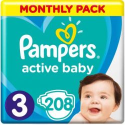 Підгузки Pampers Active Baby Midi Розмір 3 (6-10 кг) 208 шт (8001090910745) - Картинка 3