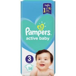 ϳ Pampers Active Baby Midi  3 (6-10 ), 58  (8001090949707)