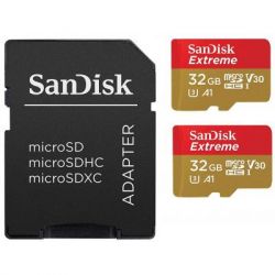 ����� ���'�� SanDisk 32GB microSD class 10 UHS-I U3 V30 A1 Extreme (SDSQXAF-032G-GN6AT)