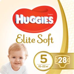 ϳ Huggies Elite Soft 5 (15-22 ) Jumbo 28  (5029053572611)