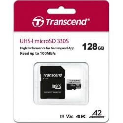   Transcend 128GB microSDXC class 10 UHS-I U3 A2 (TS128GUSD330S) -  3