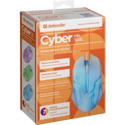 Миша Defender Cyber MB-560L, White, USB, оптична, 1600 dpi, 4 кнопки, 7 кольорів підсвічування, 1.5 м (52561) - Картинка 4