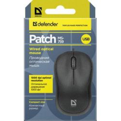 Defender Patch MS-759, Black, USB, , 1000 dpi, 3 , 1.2  (52759) -  5