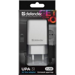 �������� ���������� Defender UPA-31 white, 3xUSB, 5V / 3.1A (83587) - �������� 5