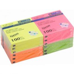 ���� ��� ������� Buromax with adhesive layer 76�76��, 100sheets, NEON colors (BM.2312-98)